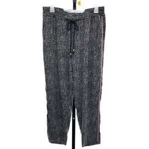 Anthropologie Ett Twa Black Ditsy Floral Casual Relaxed Pull On Pant Sz S